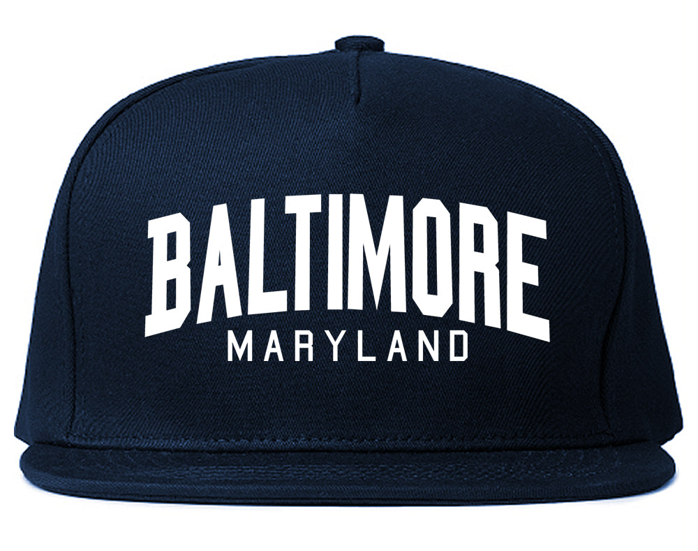 Baltimore Maryland Arch Mens Snapback Hat Navy Blue