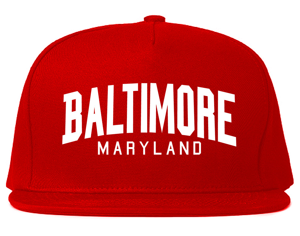 Baltimore Maryland Arch Mens Snapback Hat Red
