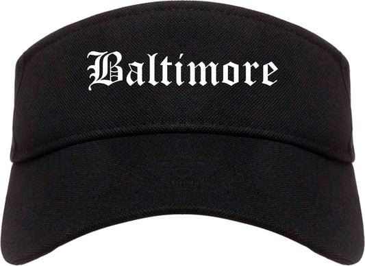 Baltimore Maryland MD Old English Mens Visor Cap Hat Black