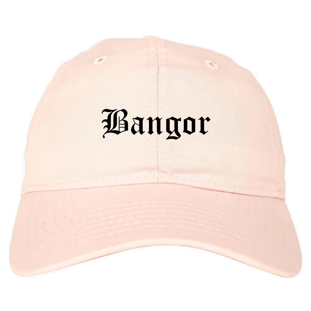Bangor Pennsylvania PA Old English Mens Dad Hat Baseball Cap Pink