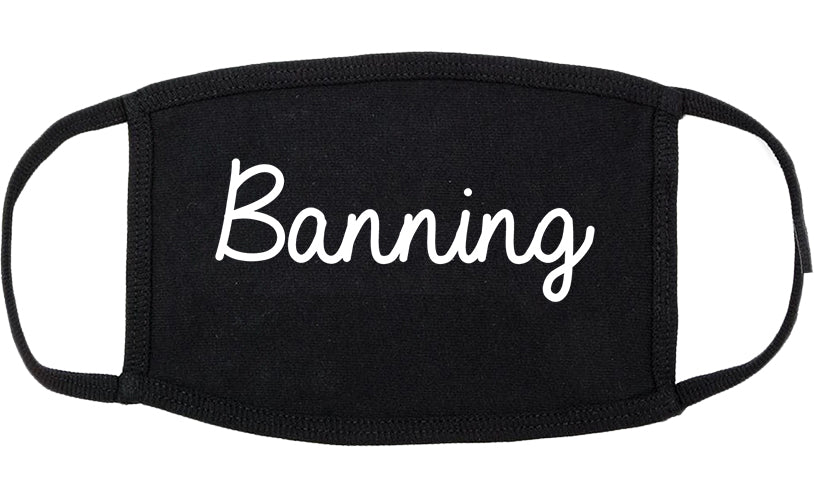 Banning California CA Script Cotton Face Mask Black