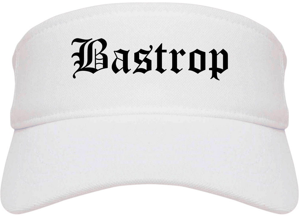 Bastrop Louisiana LA Old English Mens Visor Cap Hat White