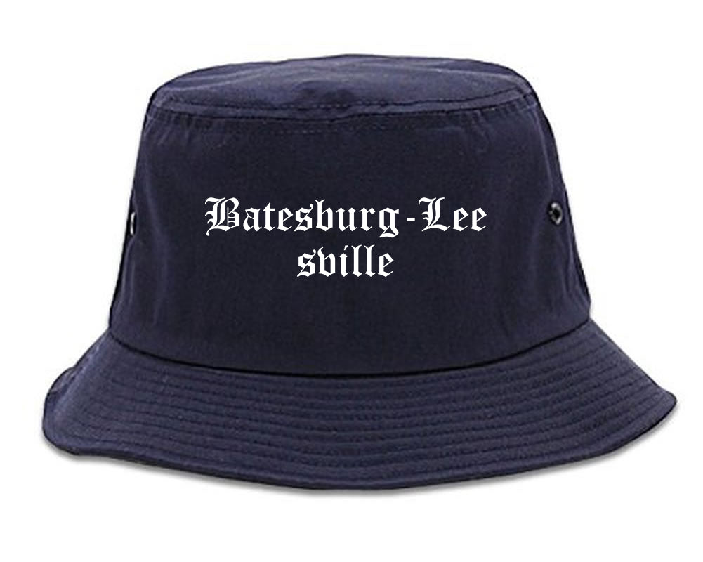 Batesburg Leesville South Carolina SC Old English Mens Bucket Hat Navy Blue