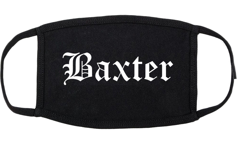 Baxter Minnesota MN Old English Cotton Face Mask Black
