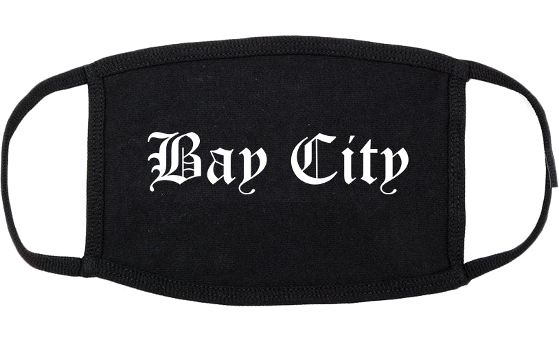 Bay City Michigan MI Old English Cotton Face Mask Black