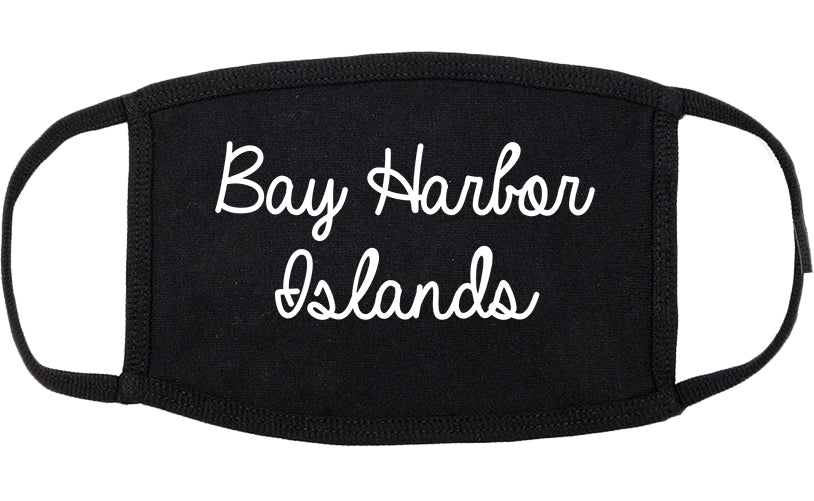 Bay Harbor Islands Florida FL Script Cotton Face Mask Black