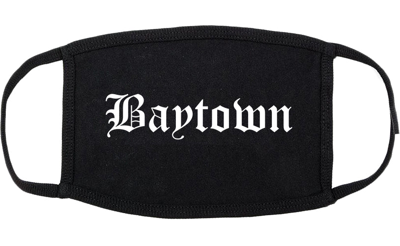Baytown Texas TX Old English Cotton Face Mask Black