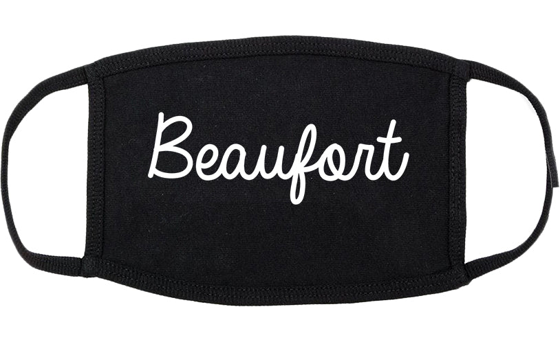 Beaufort South Carolina SC Script Cotton Face Mask Black