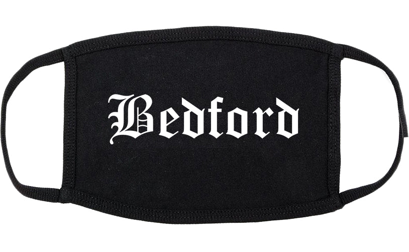 Bedford Ohio OH Old English Cotton Face Mask Black