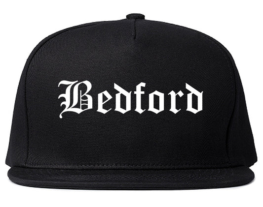 Bedford Virginia VA Old English Mens Snapback Hat Black
