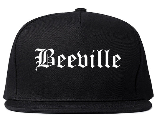 Beeville Texas TX Old English Mens Snapback Hat Black