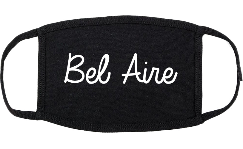 Bel Aire Kansas KS Script Cotton Face Mask Black
