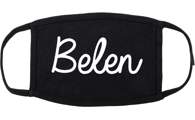 Belen New Mexico NM Script Cotton Face Mask Black