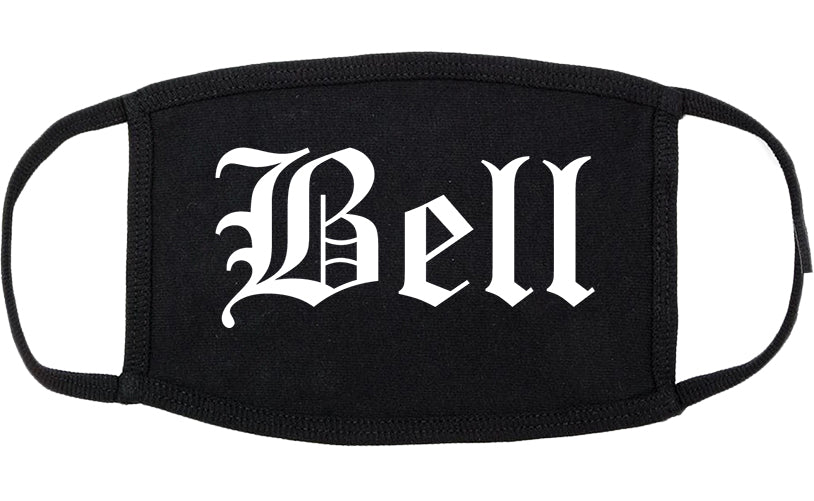 Bell California CA Old English Cotton Face Mask Black