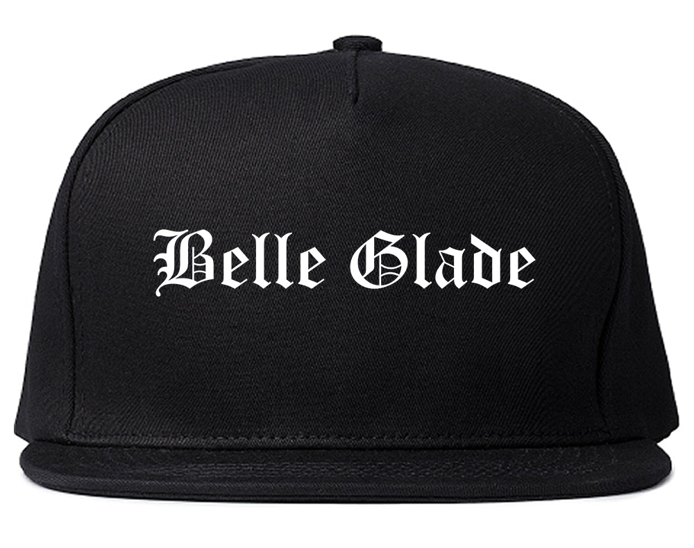 Belle Glade Florida FL Old English Mens Snapback Hat Black
