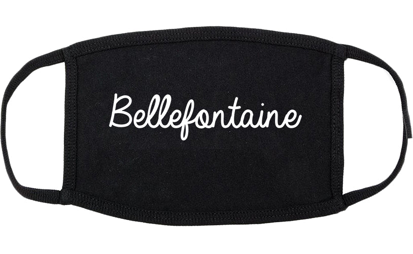 Bellefontaine Ohio OH Script Cotton Face Mask Black