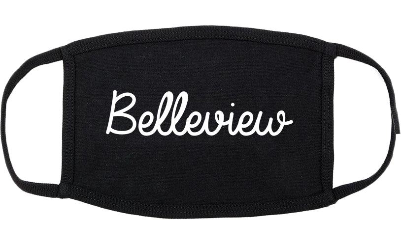 Belleview Florida FL Script Cotton Face Mask Black