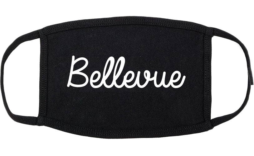 Bellevue Washington WA Script Cotton Face Mask Black