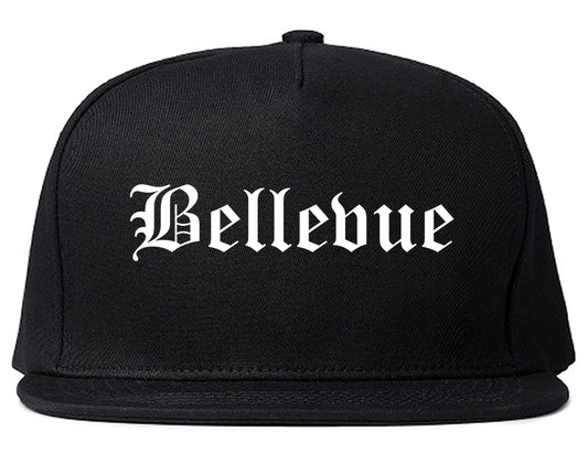 Bellevue Wisconsin WI Old English Mens Snapback Hat Black