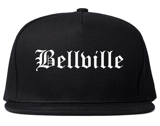 Bellville Texas TX Old English Mens Snapback Hat Black