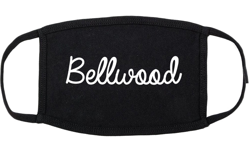 Bellwood Illinois IL Script Cotton Face Mask Black