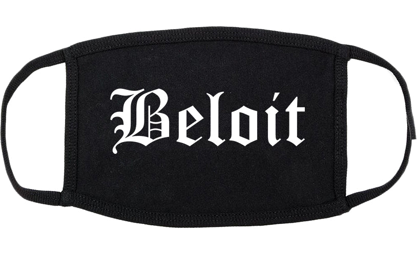 Beloit Wisconsin WI Old English Cotton Face Mask Black
