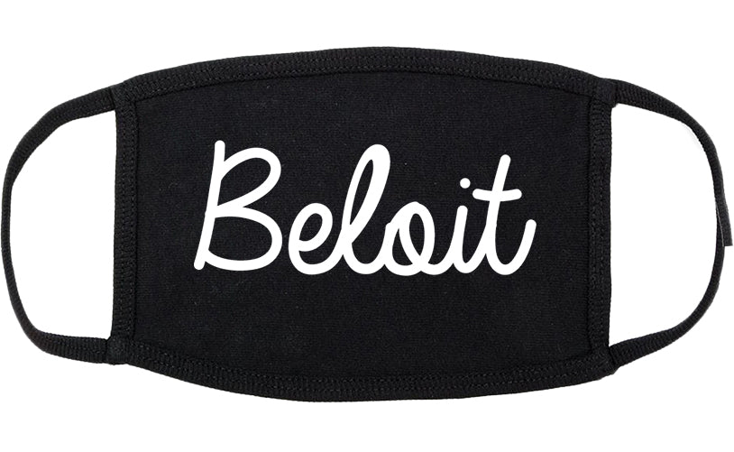 Beloit Wisconsin WI Script Cotton Face Mask Black