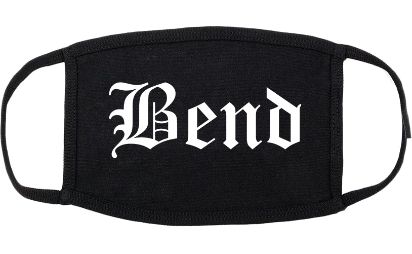 Bend Oregon OR Old English Cotton Face Mask Black