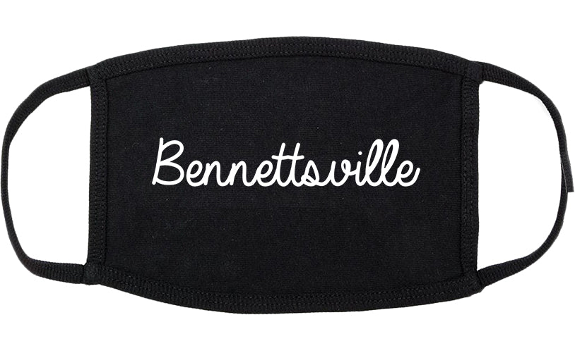 Bennettsville South Carolina SC Script Cotton Face Mask Black