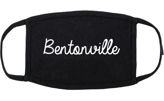 Bentonville Arkansas AR Script Cotton Face Mask Black