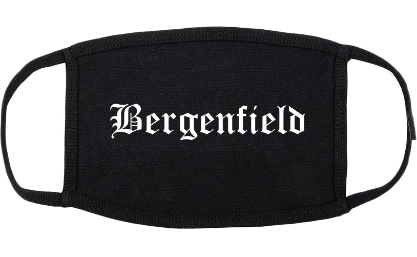 Bergenfield New Jersey NJ Old English Cotton Face Mask Black