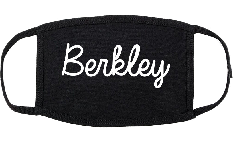 Berkley Michigan MI Script Cotton Face Mask Black