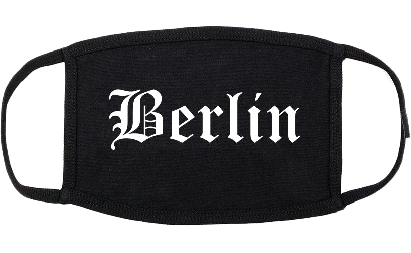 Berlin New Hampshire NH Old English Cotton Face Mask Black