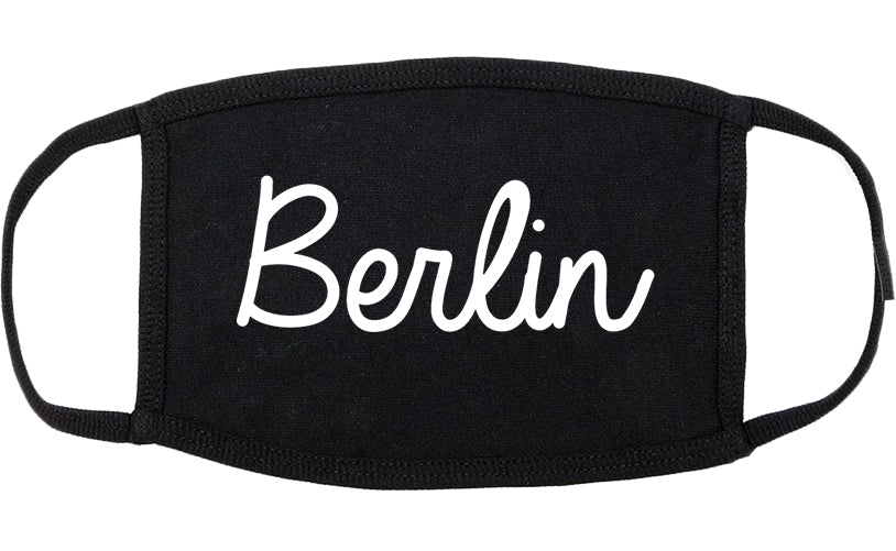 Berlin New Hampshire NH Script Cotton Face Mask Black