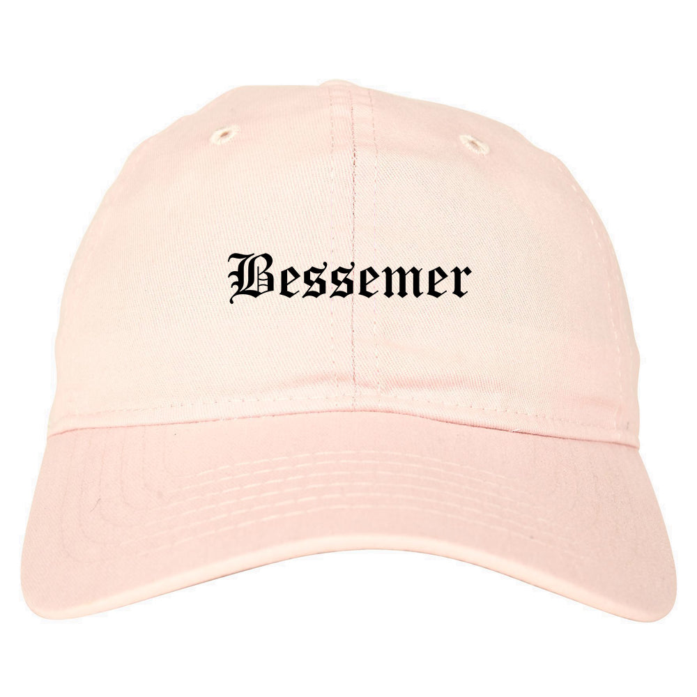 Bessemer Alabama AL Old English Mens Dad Hat Baseball Cap Pink