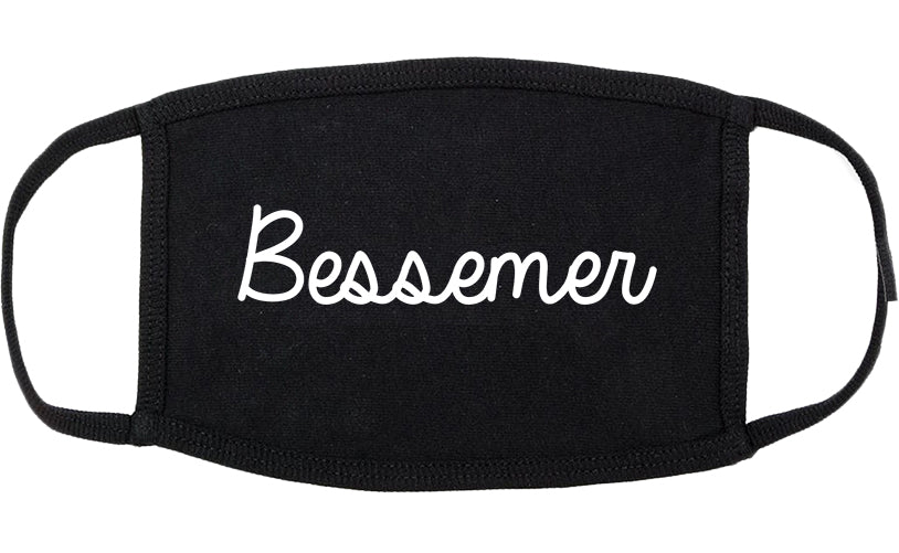 Bessemer Alabama AL Script Cotton Face Mask Black