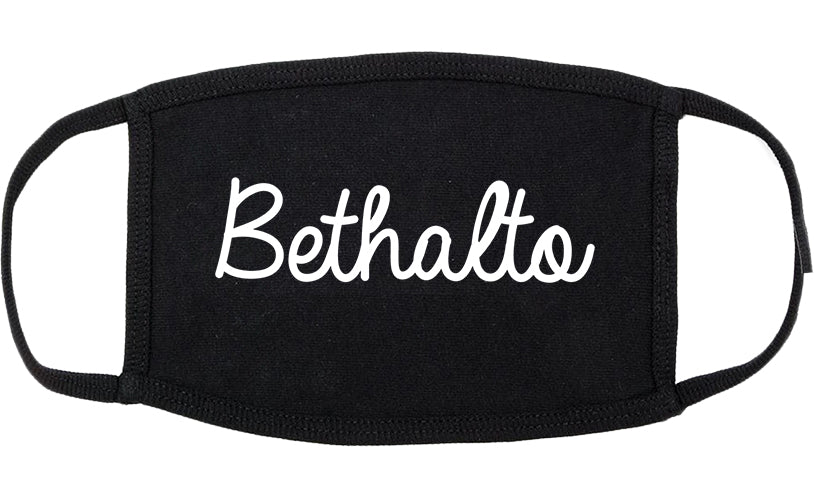 Bethalto Illinois IL Script Cotton Face Mask Black