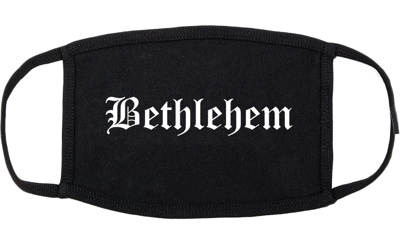 Bethlehem Pennsylvania PA Old English Cotton Face Mask Black