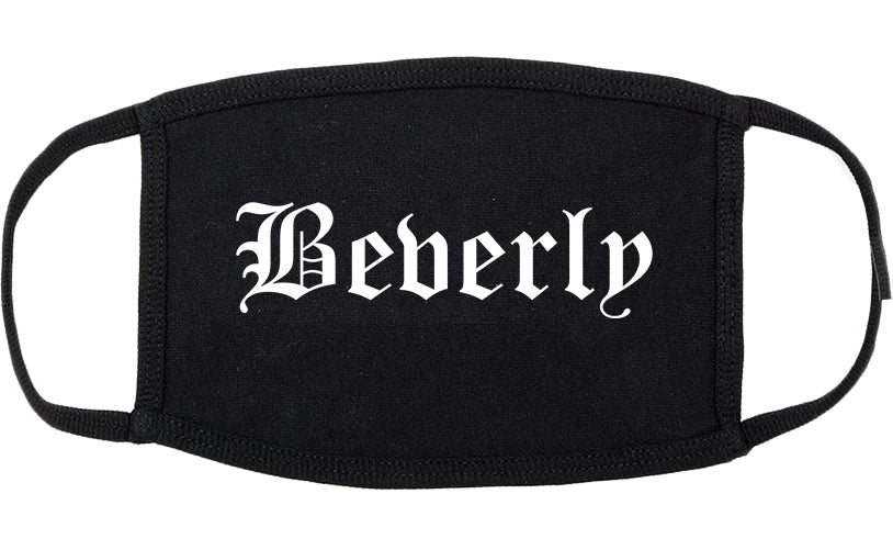 Beverly Massachusetts MA Old English Cotton Face Mask Black