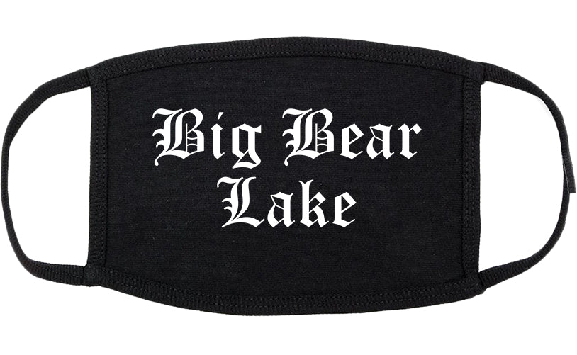 Big Bear Lake California CA Old English Cotton Face Mask Black