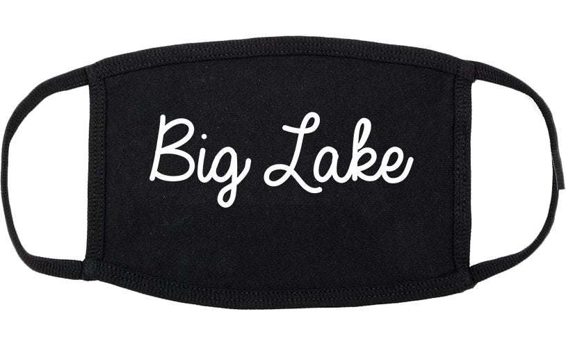 Big Lake Minnesota MN Script Cotton Face Mask Black