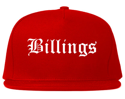 Billings Montana MT Old English Mens Snapback Hat Red