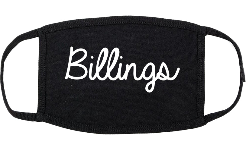 Billings Montana MT Script Cotton Face Mask Black