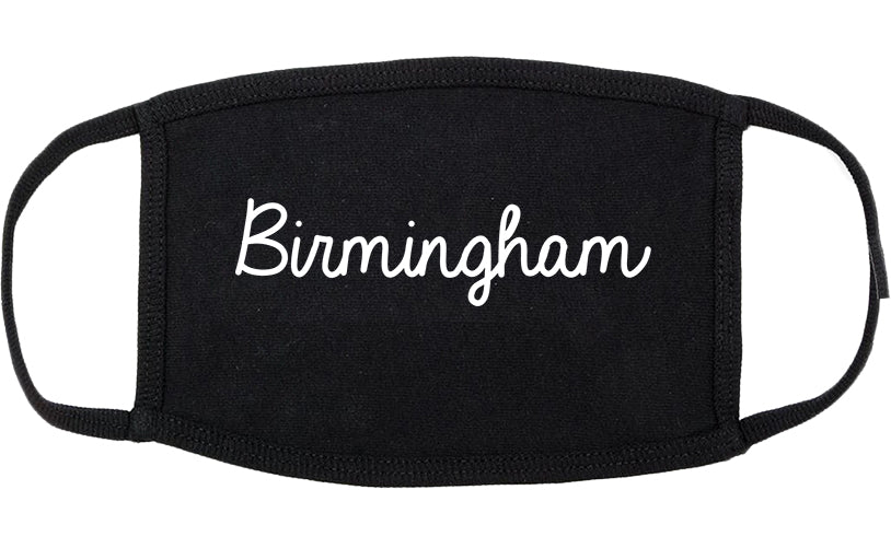 Birmingham Michigan MI Script Cotton Face Mask Black