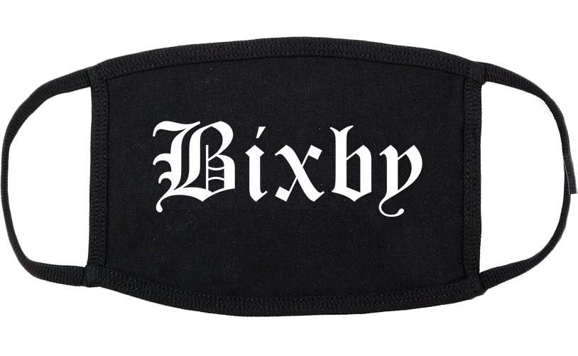 Bixby Oklahoma OK Old English Cotton Face Mask Black