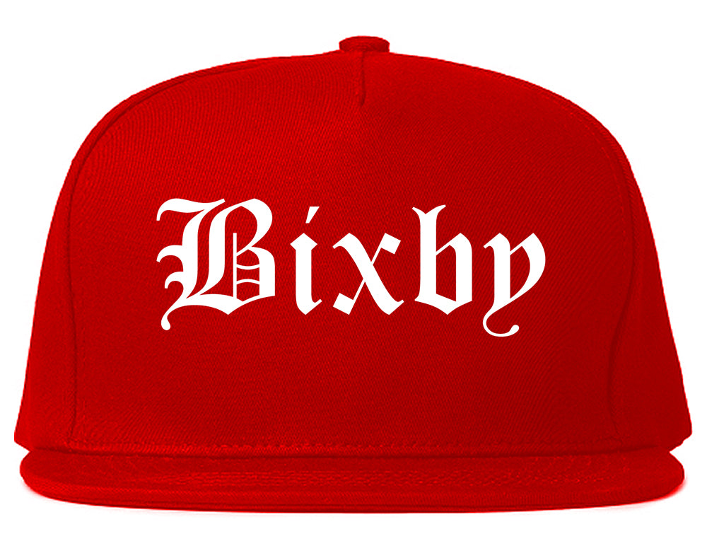 Bixby Oklahoma OK Old English Mens Snapback Hat Red