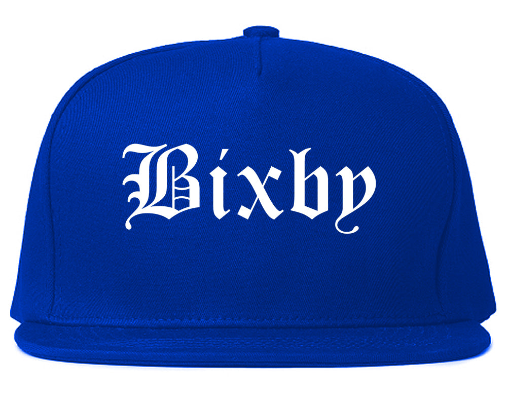 Bixby Oklahoma OK Old English Mens Snapback Hat Royal Blue