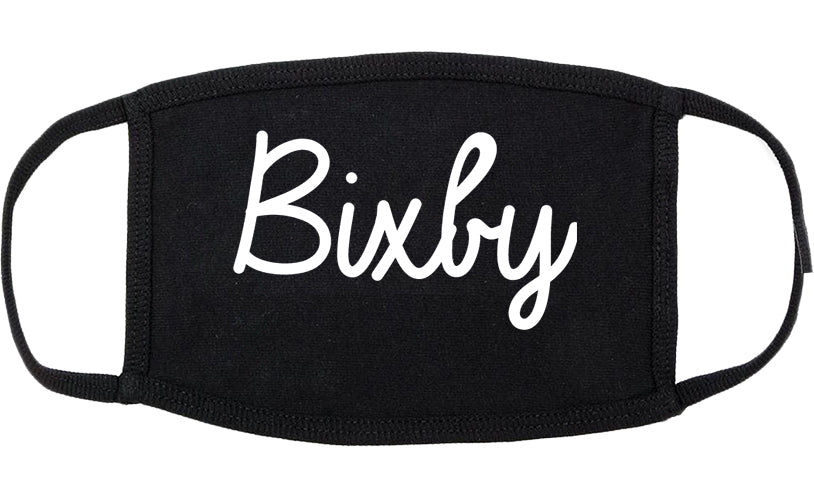 Bixby Oklahoma OK Script Cotton Face Mask Black