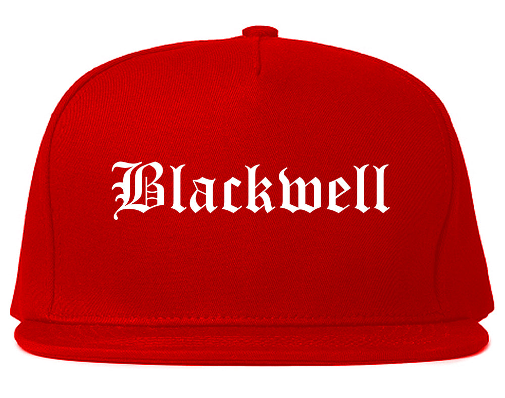 Blackwell Oklahoma OK Old English Mens Snapback Hat Red
