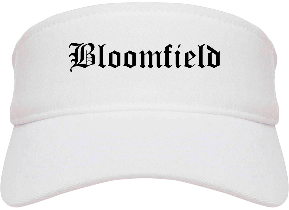 Bloomfield New Mexico NM Old English Mens Visor Cap Hat White